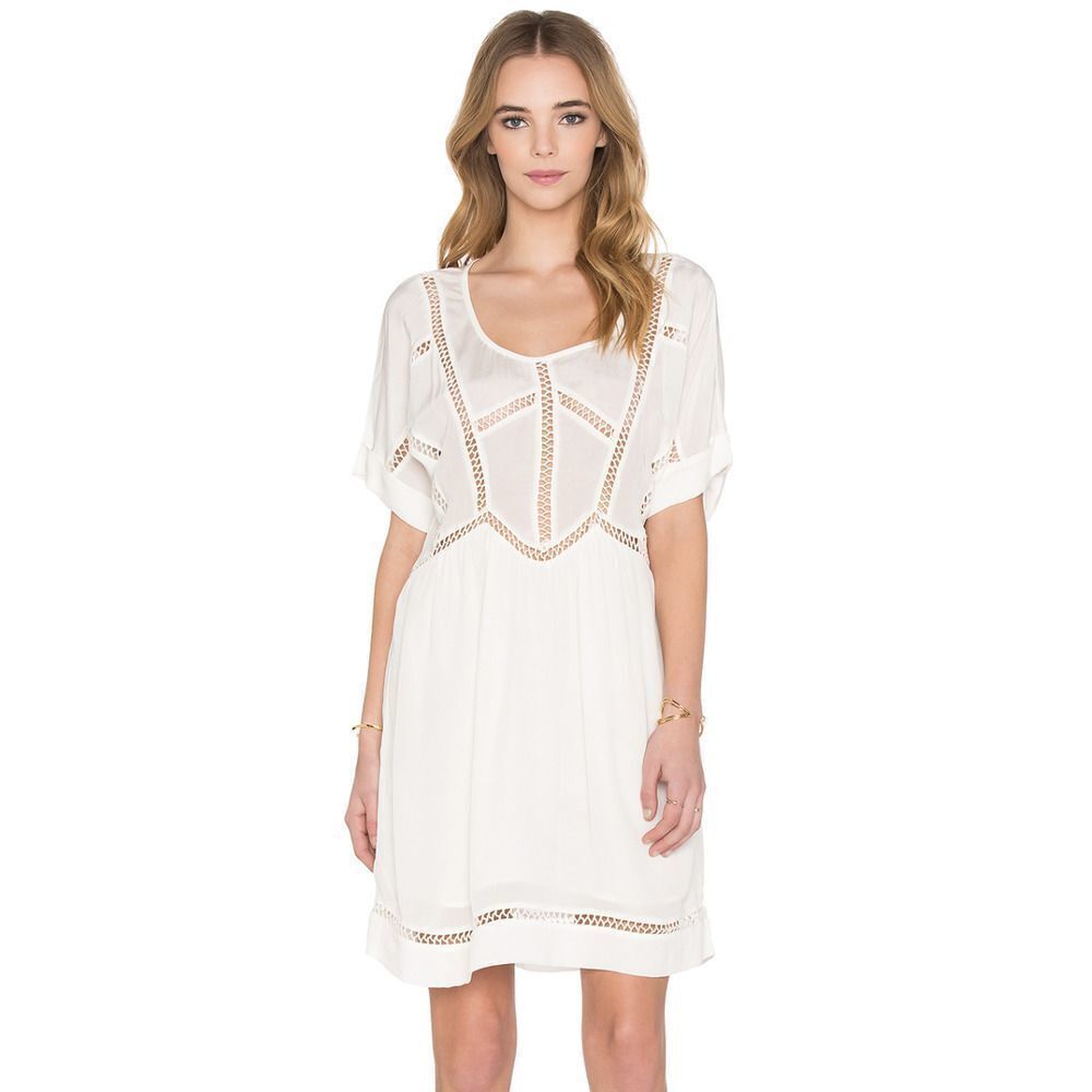 NUE 19.04 Alou Midi Dress in Ivoire White